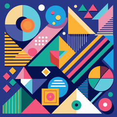 Abstract geometric vector background with colorful triangles and shapes