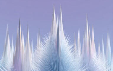 Ice-like spires against a lavender backdrop