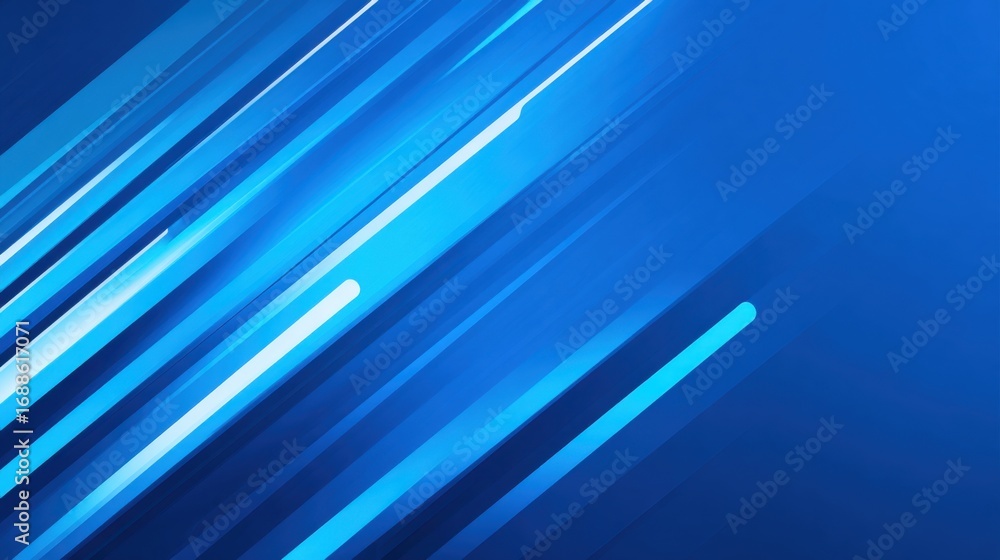 Aufkleber bright blue background features dynamic diagonal lines in various shades, creating an energetic atmo