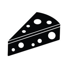 Cheese Wedge Icon Flat Vector Illustration