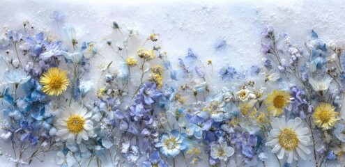 Delicate Pressed Flowers in Pastel Hues