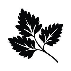 Cilantro Leaf Icon Cartoon Style Vector