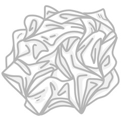 Crumpled Paper Ball Drawing Vector Illustration Icon Doodle