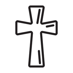 Cross Vector Line Icon Design