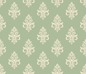 Seamless ornamental pattern design for textile fabric fashion home decoration. Vector damask seamless pattern element