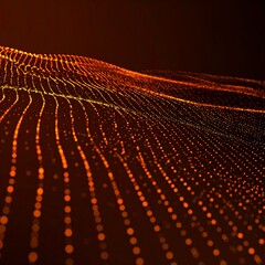 Abstract wave of glowing dots