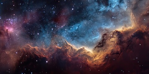 Fototapeta premium A dramatic long exposure of a colorful nebula