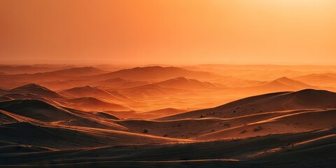 Naklejka premium A dramatic view of endless desert dunes