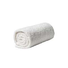 Rolled White Fluffy Towel, Spa and Bathroom Cleanliness Concept