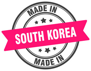 Made in South Korea round sign. Made in South Korea stamp.