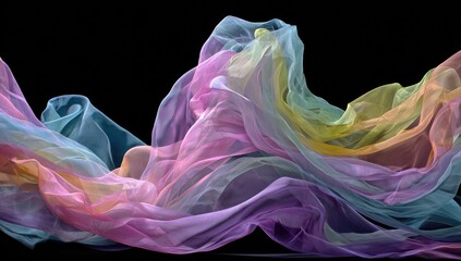 Obraz premium Abstract fabric drapes in a spectrum of pastel colors