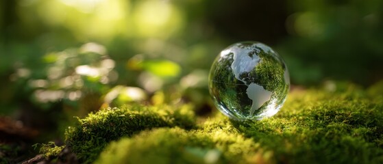 The Stunning Glass Globe Reflecting Nature's Beauty on Lush Moss