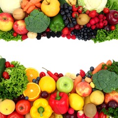 Colorful fruit and vegetable arrangement
