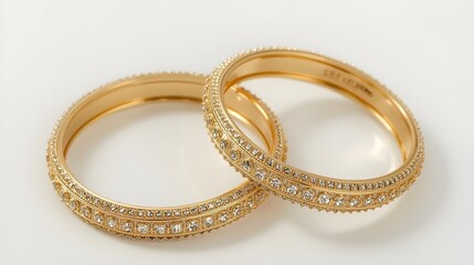 Gold Bangles on Transparent Background