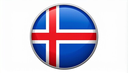 Fototapeta premium iceland flag button