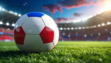 Naklejka premium soccer ball on stadium