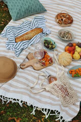 Romantic Outdoor Picnic Rosé Wine Fresh Food
