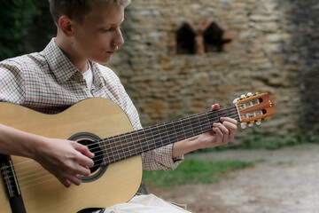 guitar outside park stage performance music concert art
