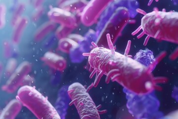 High Quality Picture of Microscopic Probiotic Bacteria for Digestive Health and Treatment