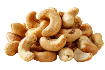 cashew nuts on white background