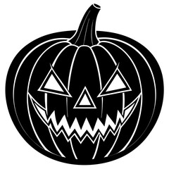 Halloween pumpkin face silhouette vector illustration  