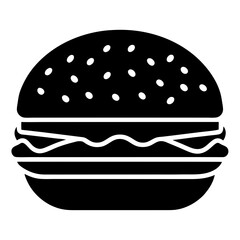 Burger simple flat icon silhouette vector illustration  