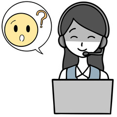企みのあるコールセンターの女性と問い合わせる人