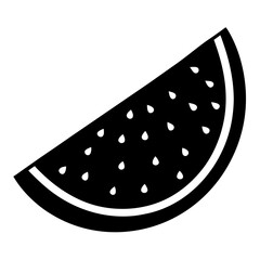 Slice of watermelon silhouette vector illustration  