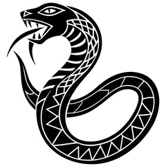 Snake tribal design silhouette vector illustration  