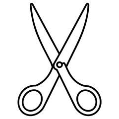Scissors line art vector illustration 
