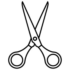 Scissors line art vector illustration 