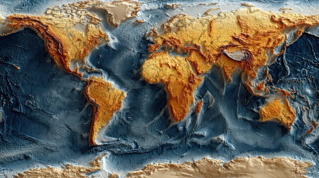 textured earth globe map relief