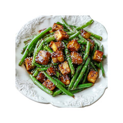 Sesame-Glazed Tofu and Green Beans - Delicious Vegan Dish