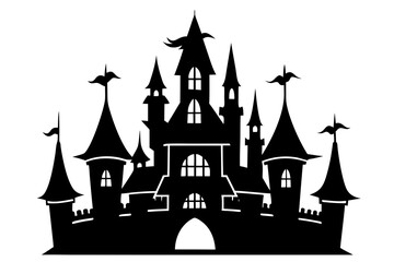 Obraz premium Magic castle silhouette vector