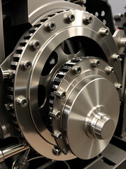 Complex Industrial Mechanism with Polished Shafts