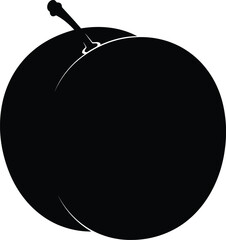 Dark ripe plum isolated on white fresh fruit healthy food vector