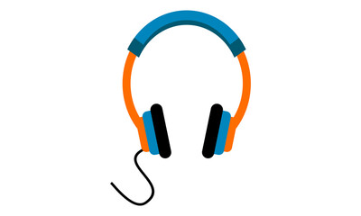 Flat vector illustration of headphones in modern minimalist style