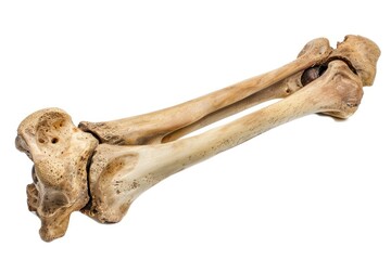 Detailed Color Picture of Large Animal Bone Isolated on White Transparent Background