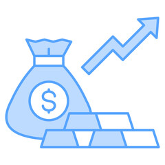 Growth Blue And White Color Icon Element For Design