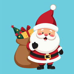 Santa Claus Footprints with Christmas Trees