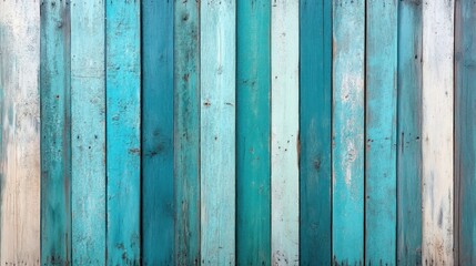 Aged wooden planks, painted teal and white, showing texture and vertical grain.
