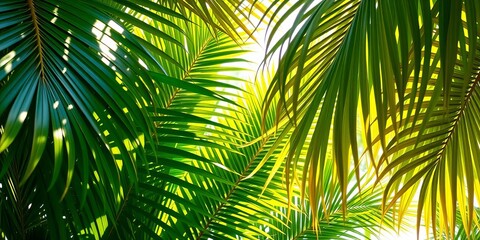 Vibrant tropical jungle leaf pattern, exotic palm leaves, bright sunlight,   palm,   tropical pattern