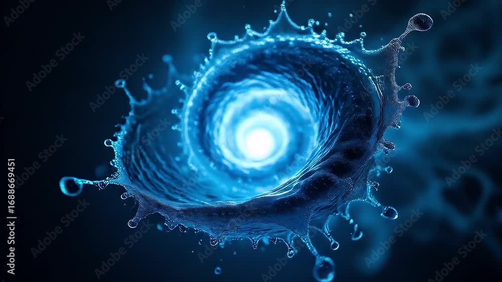 Poster a swirling vortex of luminous blue clouds creates a mesmerizing tunnel leading to a bright light, su