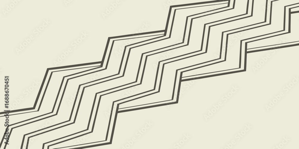 Poster modern abstract zig-zag lines create dynamic geometric pattern with clean, professional appeal