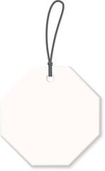 White blank price tag set with black string loops