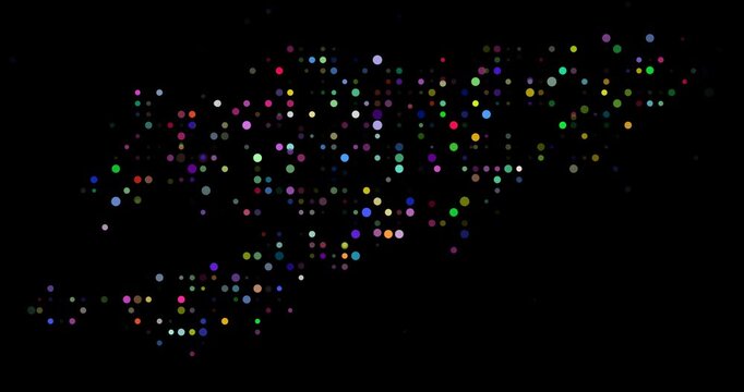Flying Colors Creating Generative Illustration of Kyrgyzstan Map Shape