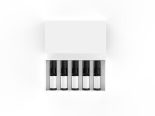 Perfume gift box blank template, 3d illustration.