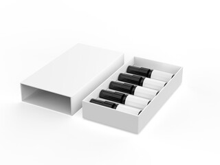 Perfume gift box blank template, 3d illustration.