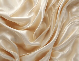 Fototapeta premium Smooth, flowing, cream-colored fabric