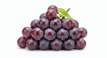 Fototapeta premium Fresh Purple Grapes A Delicious and Healthy Snack, Perfect for any Occasion, with Green Leaf, and Pyramid Arrangement